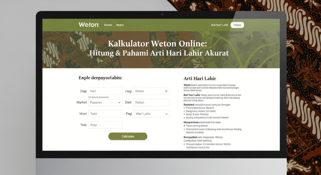 Kalkulator Weton Online