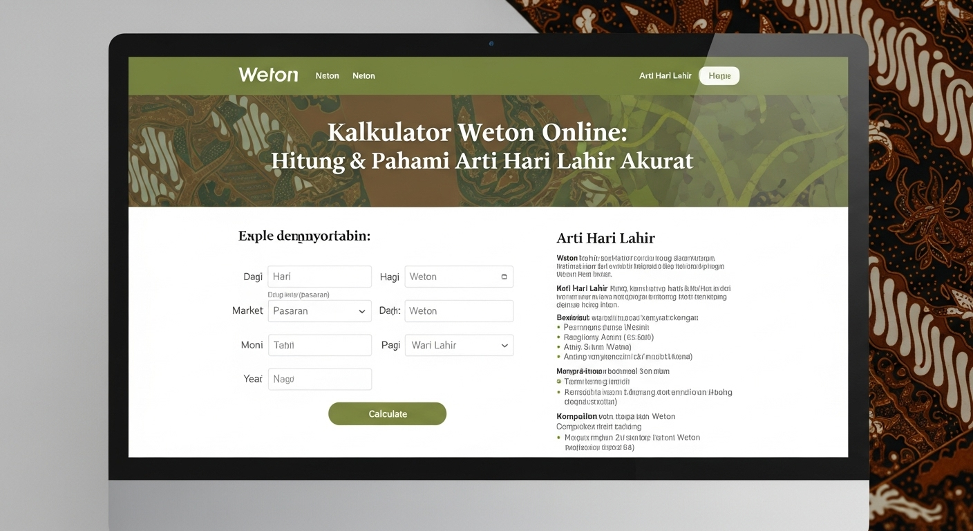Kalkulator Weton Online