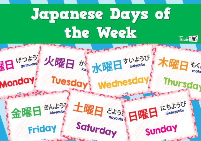Days of the week #crunchynihongo.com | Japanese language, Japanese ...