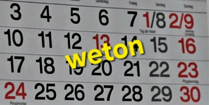 Perbedaan weton dan hari lahir dalam primbon jawa
